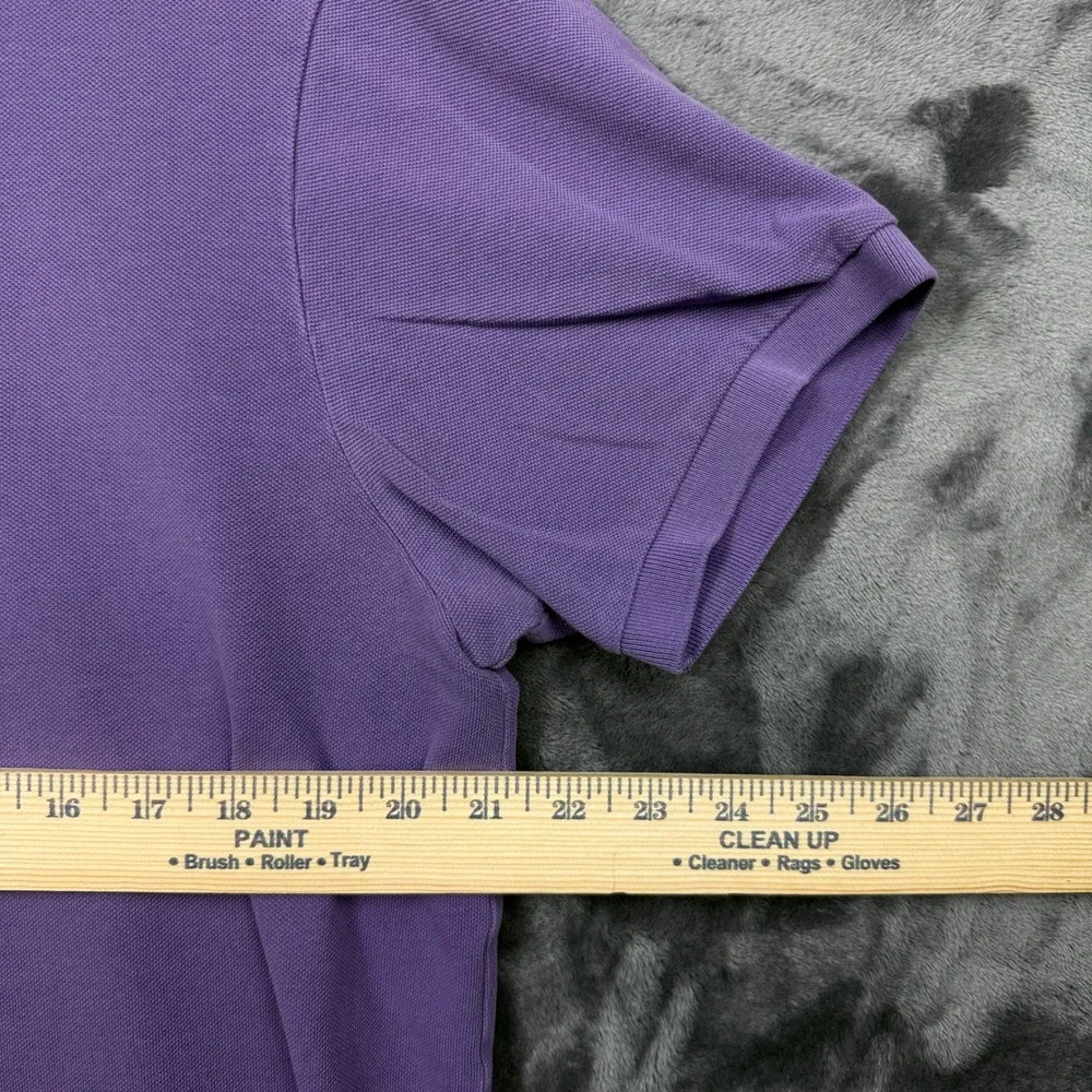 Polo Ralph Lauren Polo Shirt Mens XL Purple Custom Fit Yellow Pony Short Sleeve